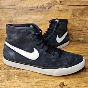 Nike Primo Court Black Suede lace up Mid-top Sneaker size 6.5